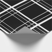 Papier Cadeau Tartan noir et blanc (Coin)