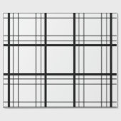 Papier Cadeau Tartan noir et blanc (Plat)