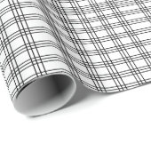 Papier Cadeau Tartan noir et blanc (Coin rond)