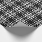 Papier Cadeau Tartan noir et blanc royal de Stewart (Coin)