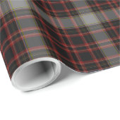 Papier Cadeau Tartan noir gris rouge (Coin rond)