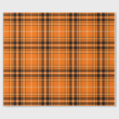 Papier Cadeau Tartan orange d'Halloween (Plat)