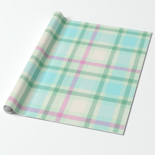 Papier Cadeau Tartan Papier d'emballage pastel plaqué