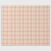 Papier Cadeau Tartan Pastel Douce Pêche et Crème (Plat)