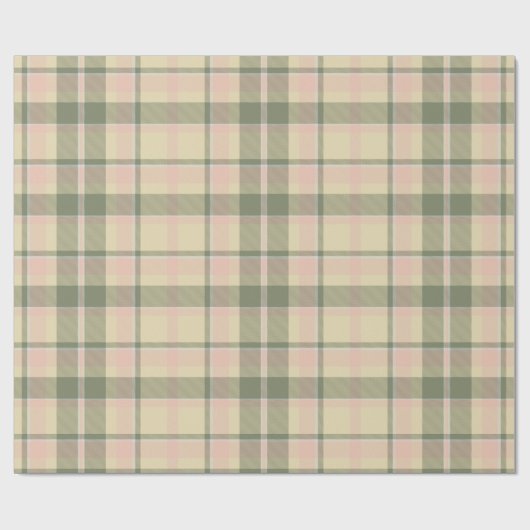 Papier Cadeau Tartan Pattern8 Soft Sage and Rose Rose ID210 (Plat)