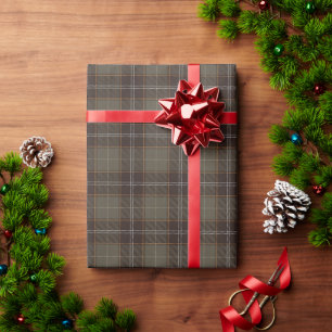 Papier Cadeau Tartan Plaid Brun Gris Ralph Noël Intemporel