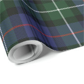Papier Cadeau Tartan Plaid Clan vert violet Check MacKenzie (Coin rond)