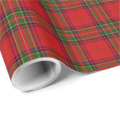 Papier Cadeau Tartan Plaid Fabric Motif (Coin rond)