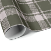 Papier Cadeau Tartan Plaid Farmhouse Forest Green (Coin rond)