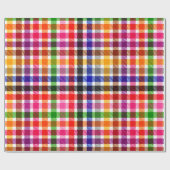 Papier Cadeau Tartan Plaid Multicolore Flannel Sur Blanc (Plat)