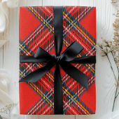 Papier Cadeau Tartan Plaid Red Christmas