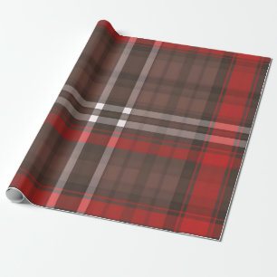 Papier Cadeau Tartan Plaid Rouge Traditionnel Collection tendanc