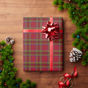 Papier Cadeau Tartan plaid vacances Noël rouge classique