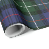 Papier Cadeau Tartan Plaid vert violet vacances rustique (Coin rond)