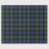 Papier Cadeau Tartan Plaid vert violet vacances rustique (Plat)