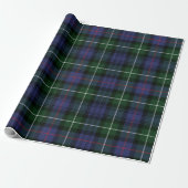 Papier Cadeau Tartan Plaid vert violet vacances rustique (Déroulé)