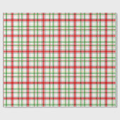 Papier Cadeau Tartan plat de Noël - Blanc (Plat)