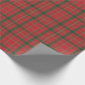 Papier Cadeau Tartan plat rouge et vert classique (Coin)