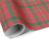 Papier Cadeau Tartan plat rouge et vert classique (Coin rond)