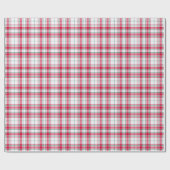 Papier Cadeau Tartan - Rouge blanc et vert (Plat)
