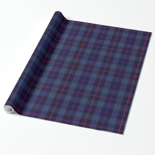 Papier Cadeau Tartan rouge bleu noir rose (Déroulé)