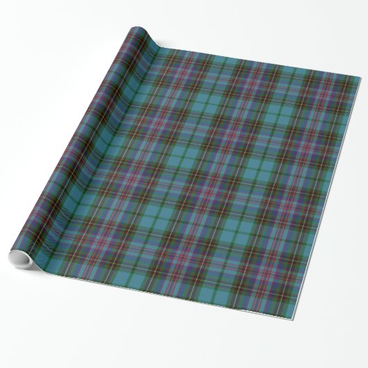 Papier Cadeau Tartan rouge bleu turquoise (Déroulé)