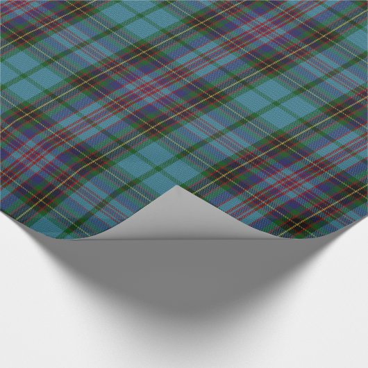 Papier Cadeau Tartan rouge bleu turquoise (Coin)