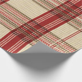 Papier Cadeau Tartan rouge classique et noir - Rustique tissé 2 (Coin)