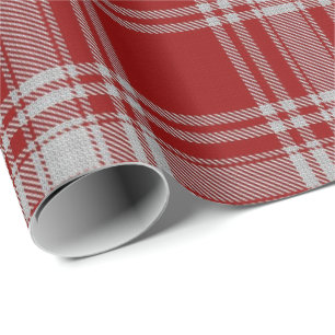 Papier Cadeau Tartan rouge de Menzies de clan et blanc écossais