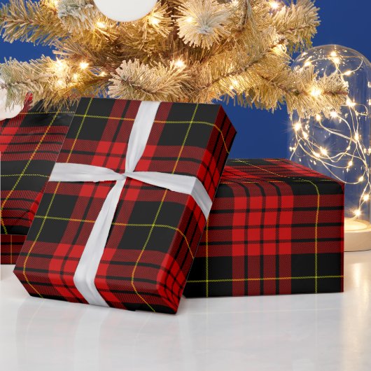Papier Cadeau Tartan rouge et noir, Plaid de Noël (Vacances)