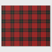 Papier Cadeau Tartan rouge et noir, Plaid de Noël (Plat)