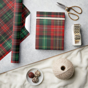 Papier Cadeau Tartan rouge et vert