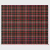 Papier Cadeau Tartan rouge noir or plaid (Plat)