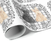 Papier Cadeau Tartan Scotties (Coin rond)