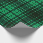 Papier Cadeau Tartan vert et noir pour fêtes de Noël (Coin)