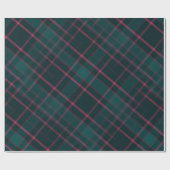 Papier Cadeau Tartan vert et rose | Noël Plaid moderne (Plat)
