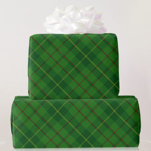 Papier Cadeau Tartan vert et rouge Plaid Cadeau de Noël Wrappin