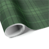 Papier Cadeau Tartan vert foncé Plaid Scottish Motif (Coin rond)