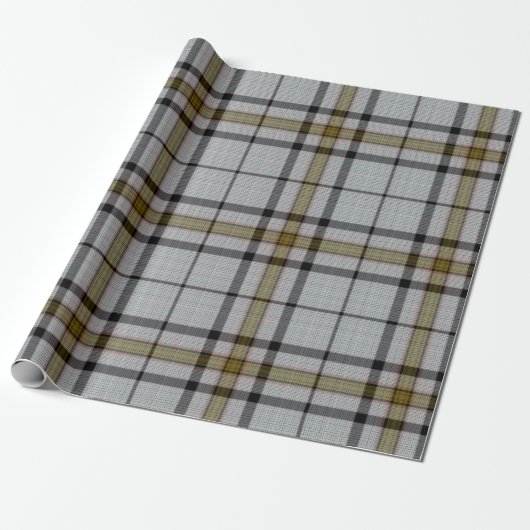 Papier Cadeau Tartan vert gris (Déroulé)