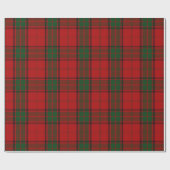Papier Cadeau Tartan vert rouge écossais de Maxwell de clan (Plat)