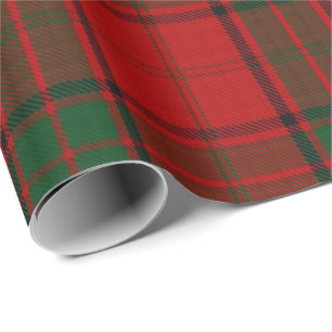 Papier Cadeau Tartan vert rouge écossais de Maxwell de clan