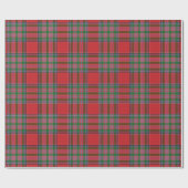 Papier Cadeau Tartan vert rouge plaid (Plat)