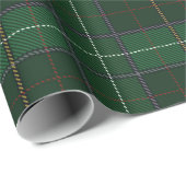 Papier Cadeau Tartan vert rustique classique (Coin rond)