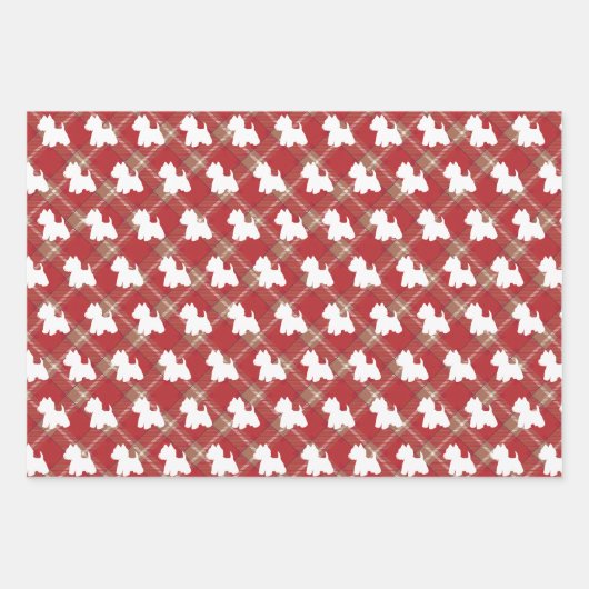 Papier cadeau Tartan Westie (Devant)