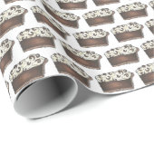 Papier Cadeau Tarte à chocolat à la crème à la tronçonneuse Dess (Coin rond)