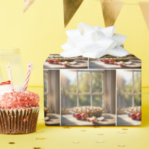 Papier Cadeau Tarte à la pomme par fenêtre Fermière