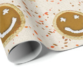 Papier Cadeau Tarte pumpkin de Thanksgiving (Coin rond)