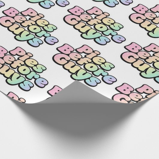 Papier cadeau « Tartes avant les mecs » (Coin)
