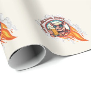 Papier Cadeau Tasse à bière cochon drôle du 14 juillet Maître