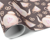Papier Cadeau Tasse de thé Saint-Valentin (Coin rond)